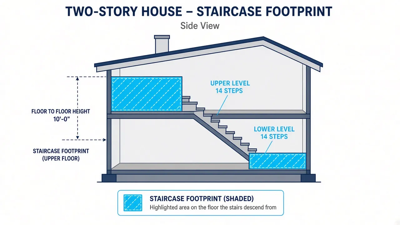 Stairs are counted on the floor they descend from.